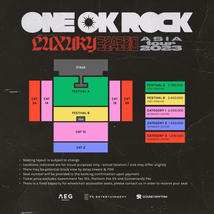 Begini Daftar Harga Tiket Konser ONE OK ROCK di Jakarta