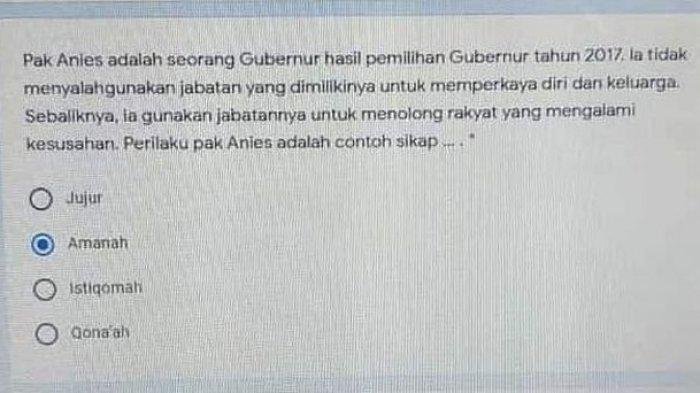 Viral Soal Ujian Sekolah 'Anies Diejek Mega', Begini Penjelasan Disdik Jakarta
